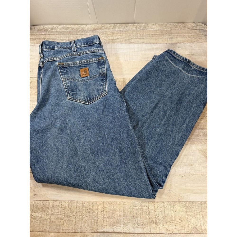 Carhartt B167 DST Loose Fit Jeans Men's 38x32 Blue Denim Work Utility Ranch